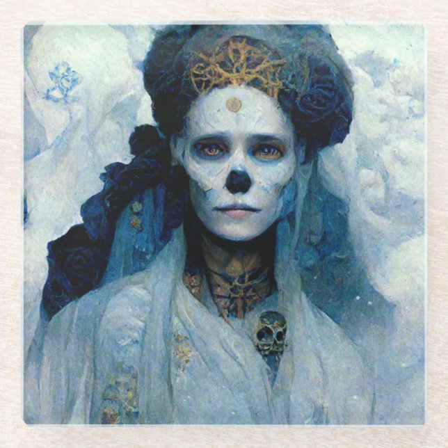 Ice Hexe 4 Fantasy Sci-Fi Glasuntersetzer (Vorderseite)