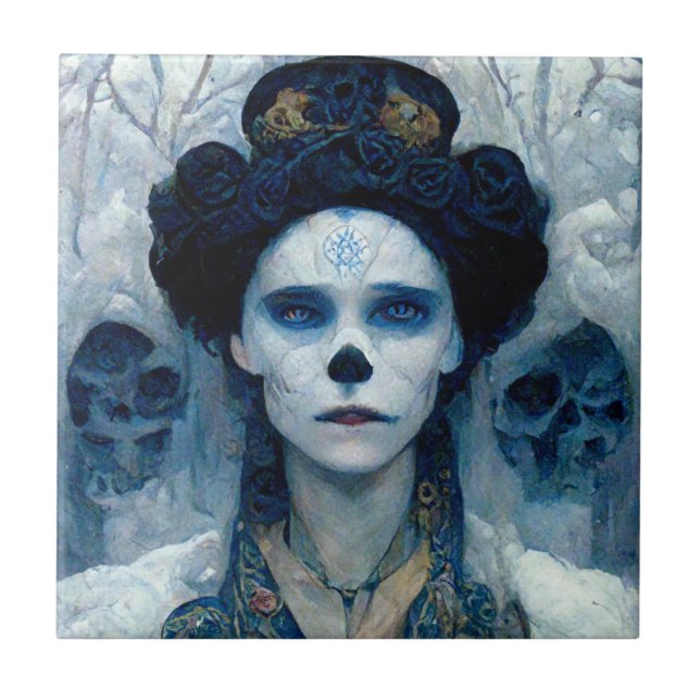 Ice Hexe 5 Fantasy Sci-Fi Fliese (Vorderseite)