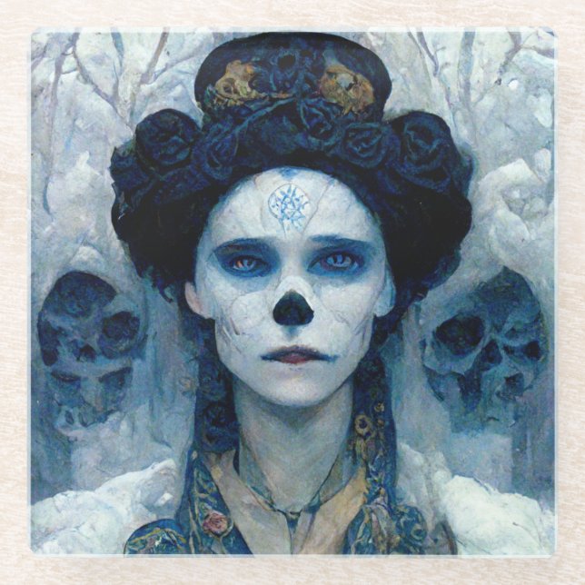 Ice Hexe 5 Fantasy Sci-Fi Glasuntersetzer (Vorderseite)