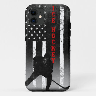 Ice Hockey American Flag Black Case-Mate iPhone Hülle