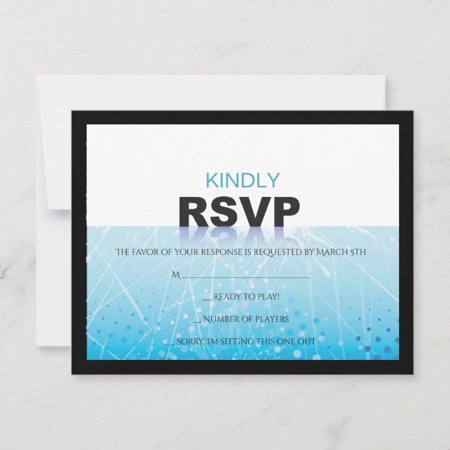 ICE HOCKEY Bar Bat Mitzvah Reply RSVP Card Einladung (Vorderseite)