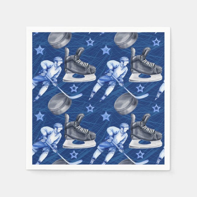 Ice Hockey Birthday Party Serviette (Vorderseite)