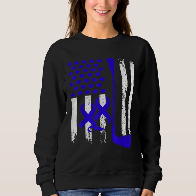 Ice Hockey Blue USA Flag Diabetes Awareness Month  Sweatshirt (Vorderseite)