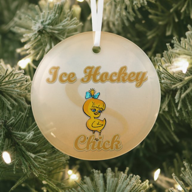 Ice Hockey Chick Ornament Aus Glas (InSitu)