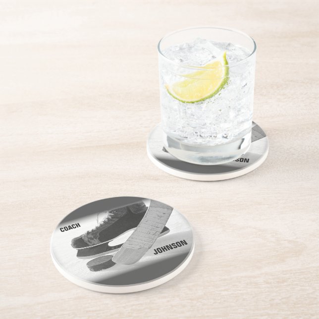 Ice Hockey Coach Vielen Dank Getränkeuntersetzer (Seite)