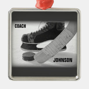 Ice Hockey Coach Vielen Dank Silbernes Ornament