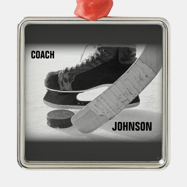 Ice Hockey Coach Vielen Dank Silbernes Ornament (Vorne)