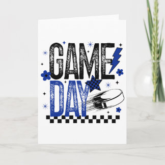 Ice Hockey Game Day Hockey Mom Retro Blue And Blac Karte