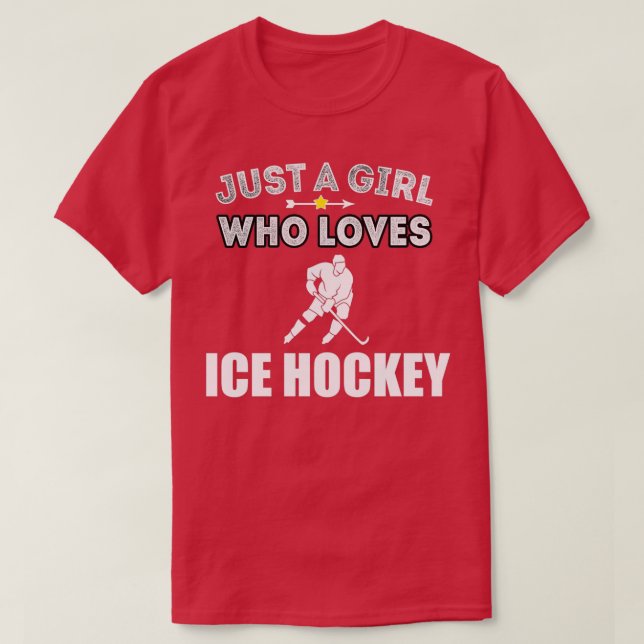Ice Hockey Girl Lieben Hockey Sports Funny Gift T-Shirt (Design vorne)