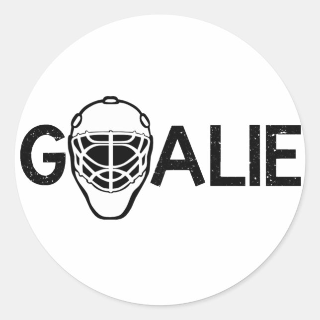 Ice Hockey Goalie Runder Aufkleber (Vorderseite)