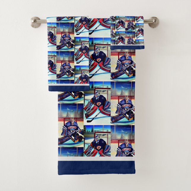 Ice Hockey Goalie Thema Badhandtuch Set (Insitu)
