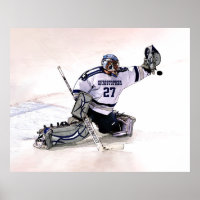 Ice Hockey Goalkeeper With Your Name Drawing