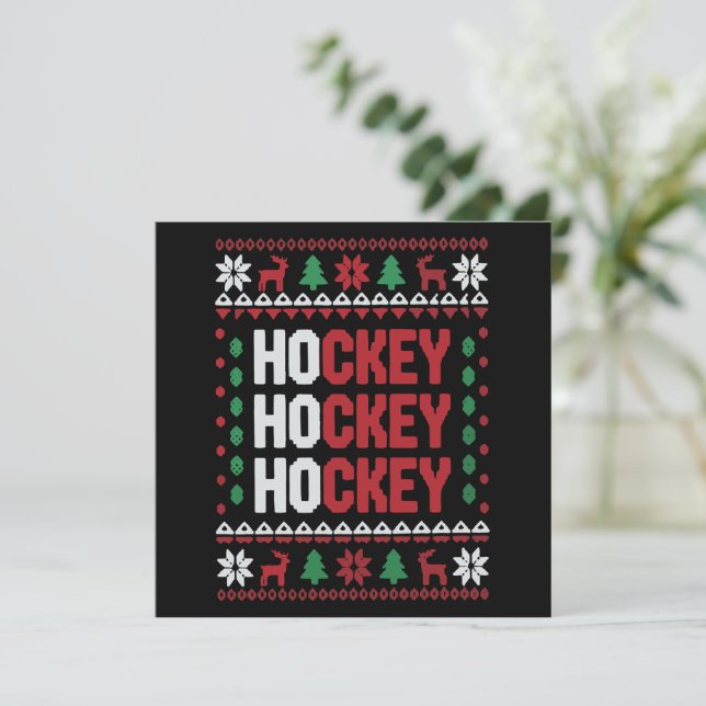Ice Hockey Lover Weihnachten Weihnachtsmann Sportt (Stehend Vorderseite)