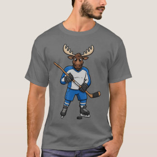 Ice Hockey Moose Sports Player Animal friends T-Shirt