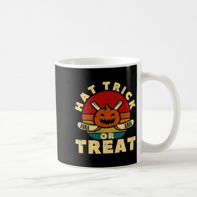 Ice Hockey Player Coach Halloween Pumpkin Hat Tric Kaffeetasse (Rechts)