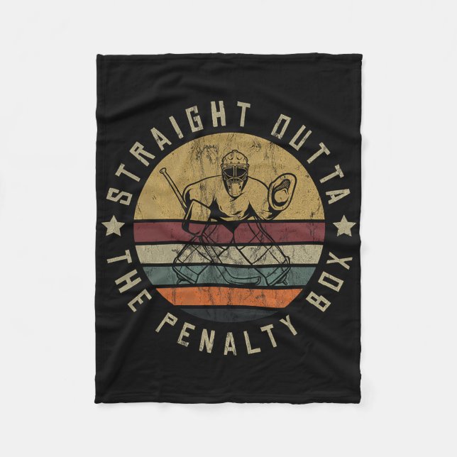 Ice Hockey Player Goalie Jersey Puck Face Mask Tea Fleecedecke (Vorderseite)