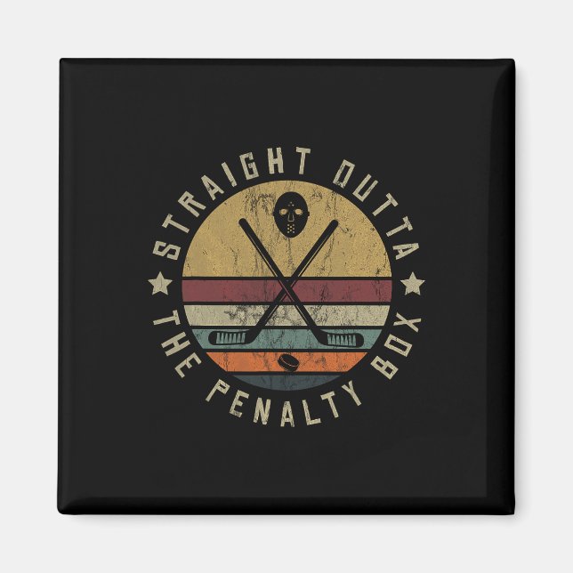 Ice Hockey Player Goalie Puck Face Mask Team Outfi Magnet (Vorne)