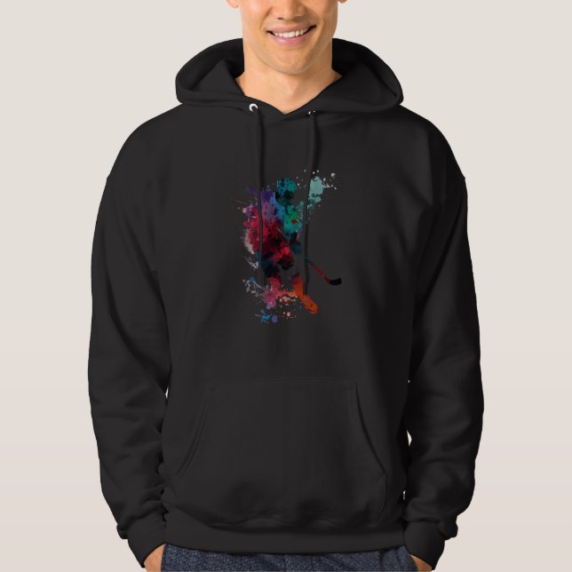 Ice hockey player ice hockey stick ice hockey   7 hoodie (Vorderseite)