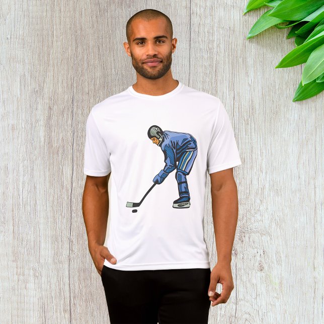 Ice Hockey Player in Blue Uniform T-Shirt (Von Creator hochgeladen)