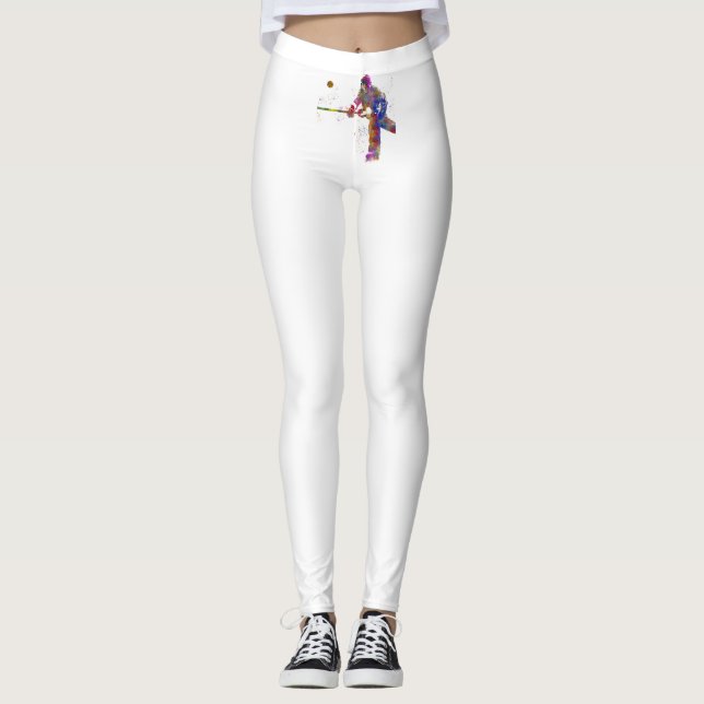 Ice hockey player in watercolor leggings (Vorderseite)
