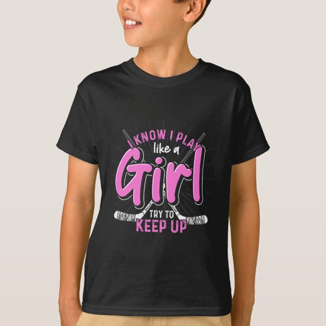 Ice Hockey Player Women Girls Sports Goalie Ice Ho T-Shirt (Vorderseite)