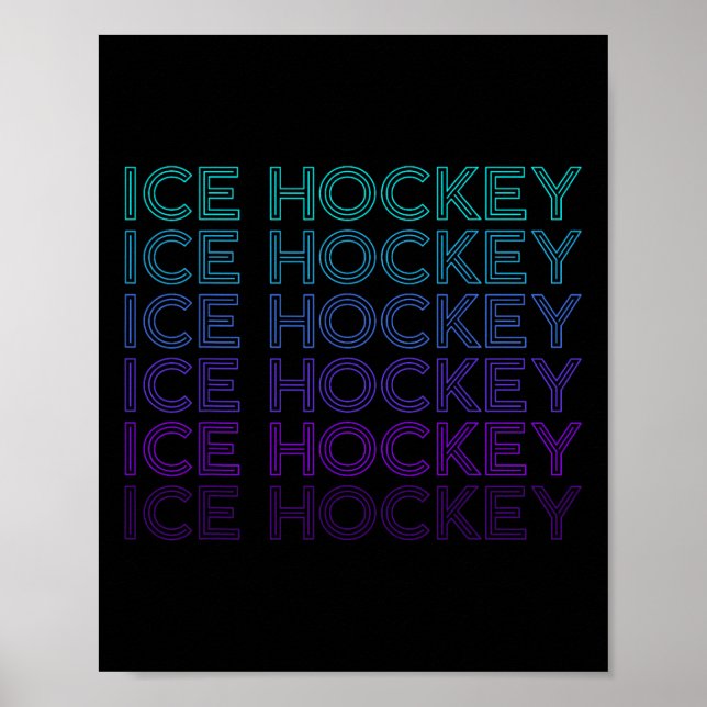 Ice Hockey Retro  Poster (Vorne)