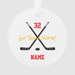 Ice Hockey Sports Team Custom Text Colors Fun Ornament