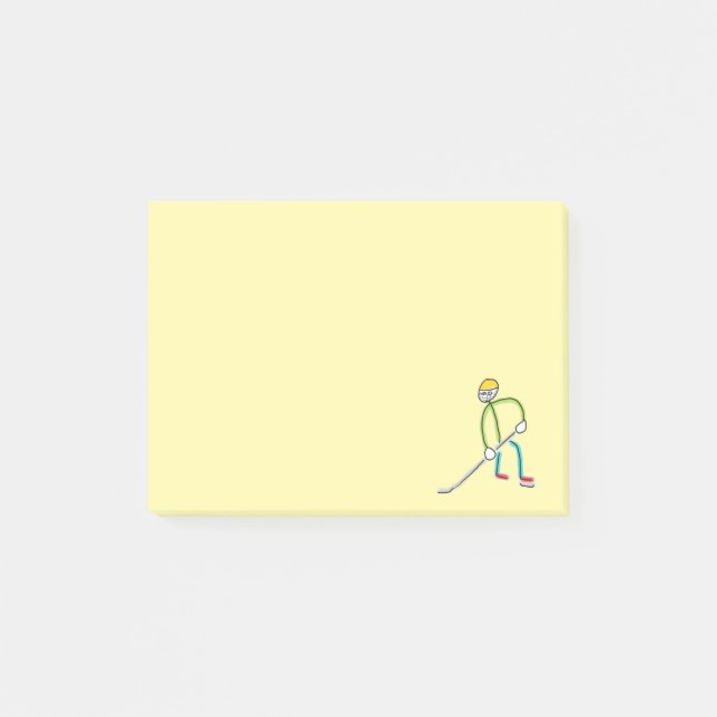 Ice Hockey Stickman Post-it Klebezettel (Vorderseite)