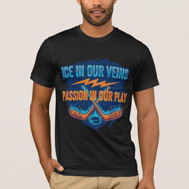 Ice Hockey Sticks & Puck: Motivational Quote  T-Shirt (Vorderseite)