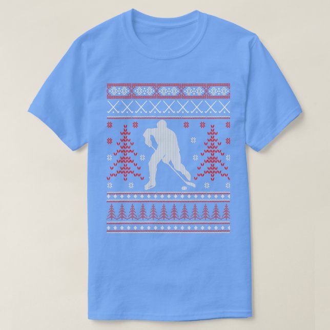 Ice Hockey Ugge Weihnachtskraut Ugly Weihnachten T-Shirt (Design vorne)
