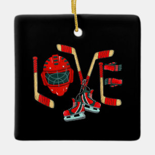Ice Hockey Valentinstag Liebe Niedlich Gift Boys G Keramikornament