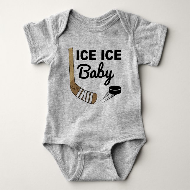 Ice Ice Baby Hockey Baby Strampler (Vorderseite)
