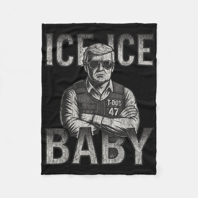 Ice Ice Baby Retro Funny Trump  Fleecedecke (Vorderseite)
