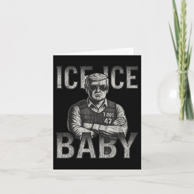Ice Ice Baby Retro Funny Trump Karte (Vorderseite)