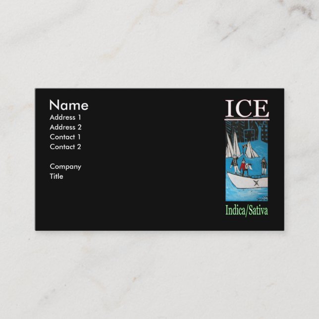 ICE INDICA SATIVA VISITENKARTE (Vorderseite)