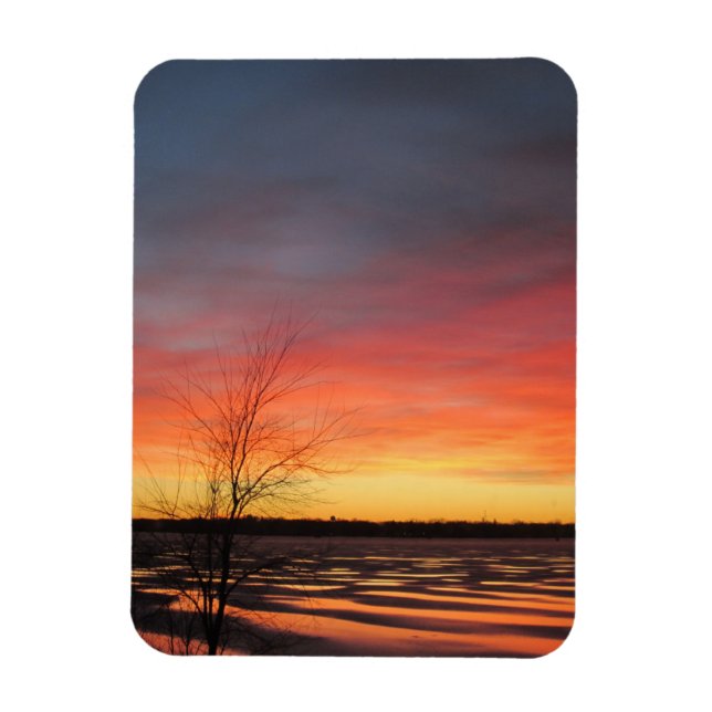 Ice Lake Sunset Flexible Magnet (Vertikal)