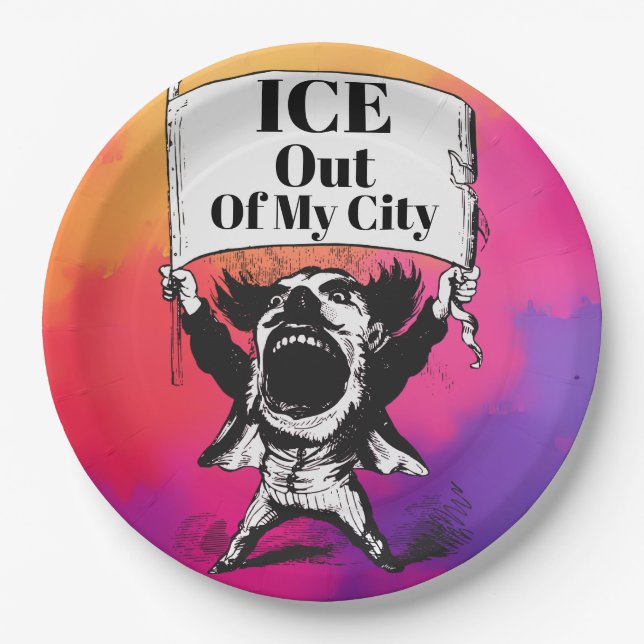 ICE Out of My City Paper Plate Pappteller (Vorderseite)