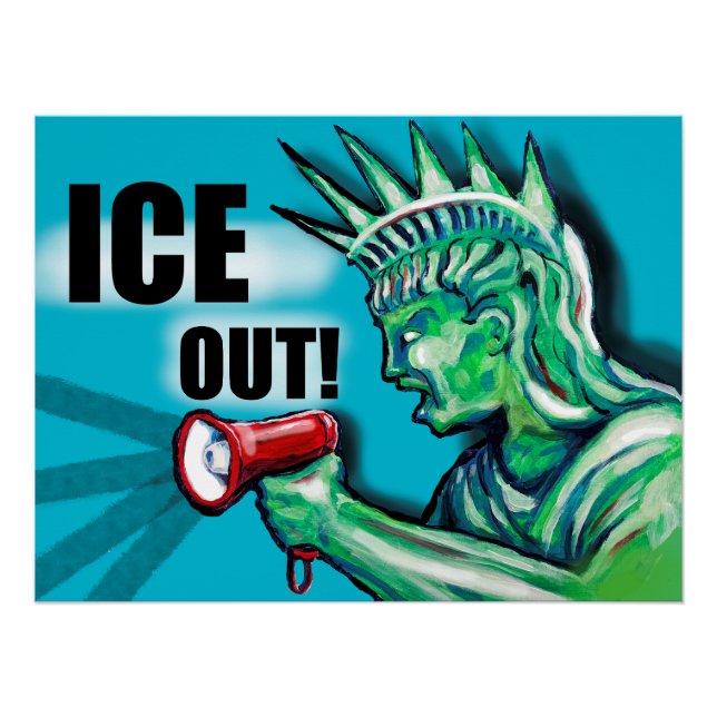 ICE OUT, protest Statue of Liberty Poster (Vorderseite)