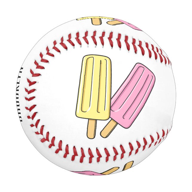 Ice Pop Cartoon Illustration Baseball (Vorderseite Links)