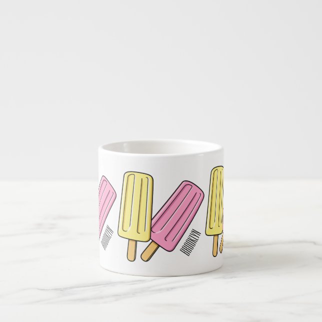 Ice Pop Cartoon Illustration Espressotasse (Vorderseite)