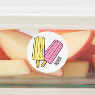 Ice Pop Cartoon Illustration Etiketten