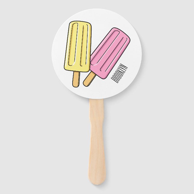 Ice Pop Cartoon Illustration Fächer (Vorderseite)