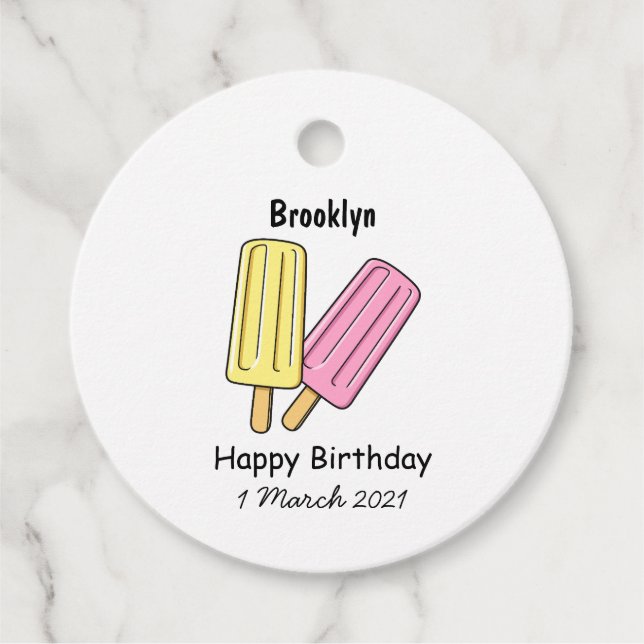 Ice Pop Cartoon Illustration Geschenkanhänger (Vorderseite)