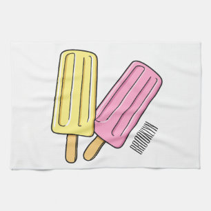 Ice Pop Cartoon Illustration Geschirrtuch