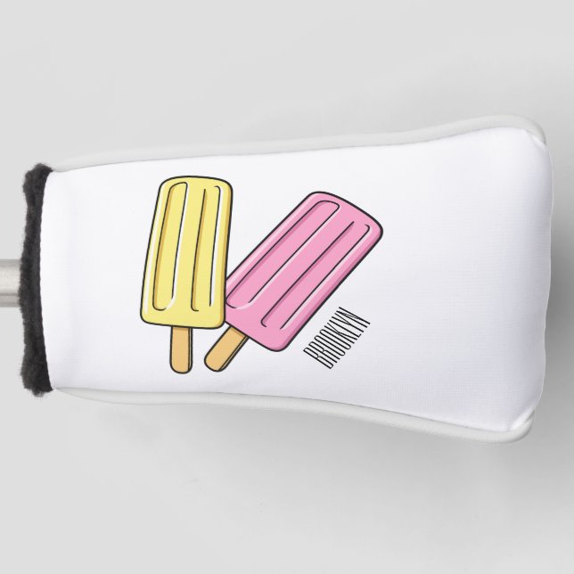 Ice Pop Cartoon Illustration Golf Headcover (Vorderseite)