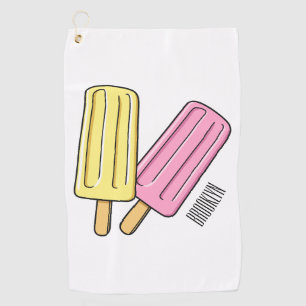 Ice Pop Cartoon Illustration Golfhandtuch