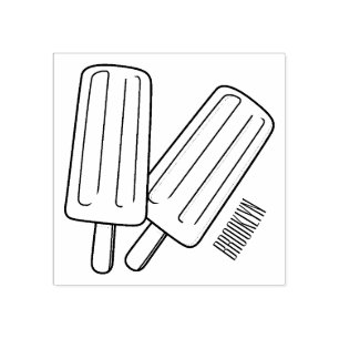 Ice Pop Cartoon Illustration Gummistempel