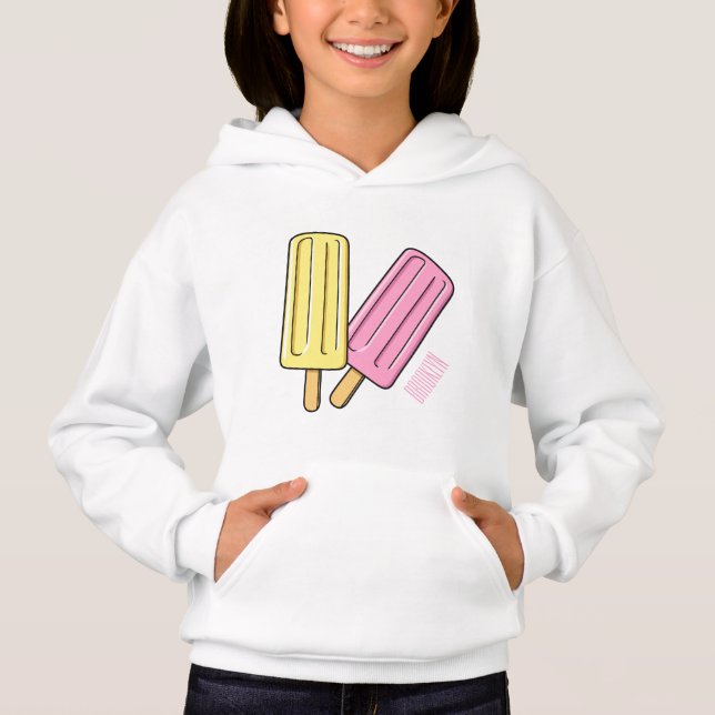 Ice Pop Cartoon Illustration Hoodie (Vorderseite)