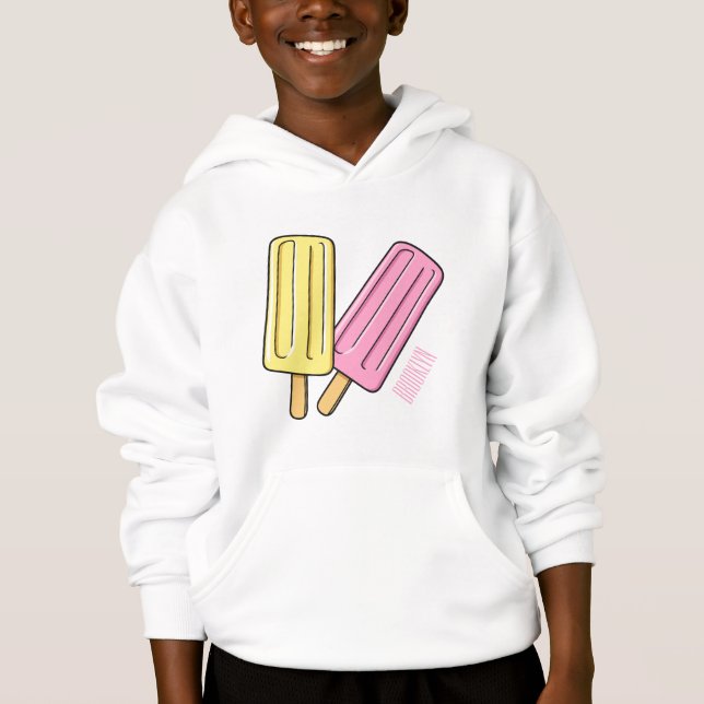 Ice Pop Cartoon Illustration Hoodie (Vorderseite)