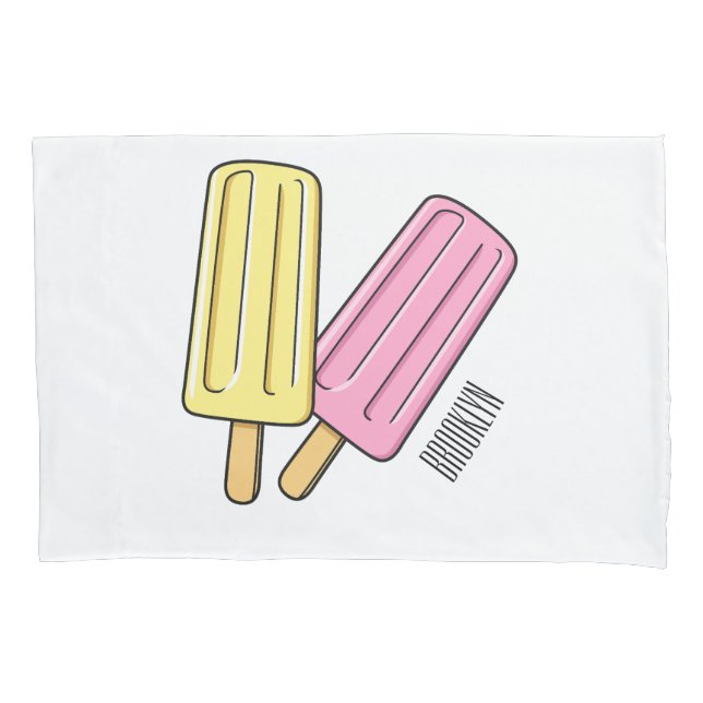 Ice Pop Cartoon Illustration Kissenbezug (Vorderseite)